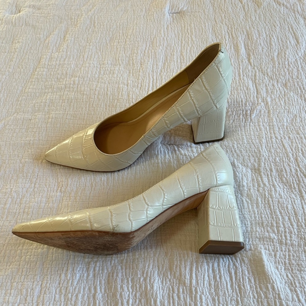 Marc Fisher Leather Block Heel Pumps